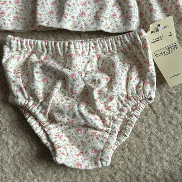Ralph Lauren girls floral collared dress with matching bloomers NWT - Picture 4 of 9